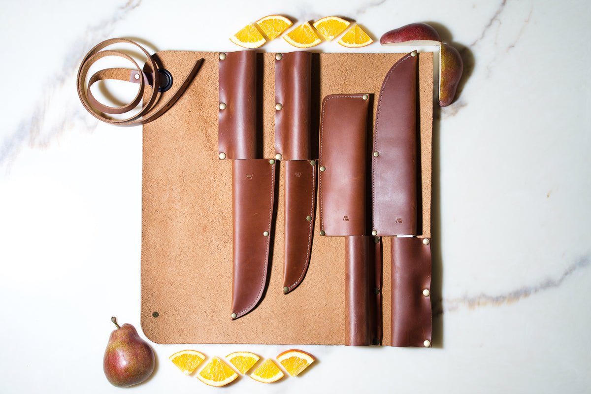 FOGO Leather Chef Knife Roll (for 5 knives) –