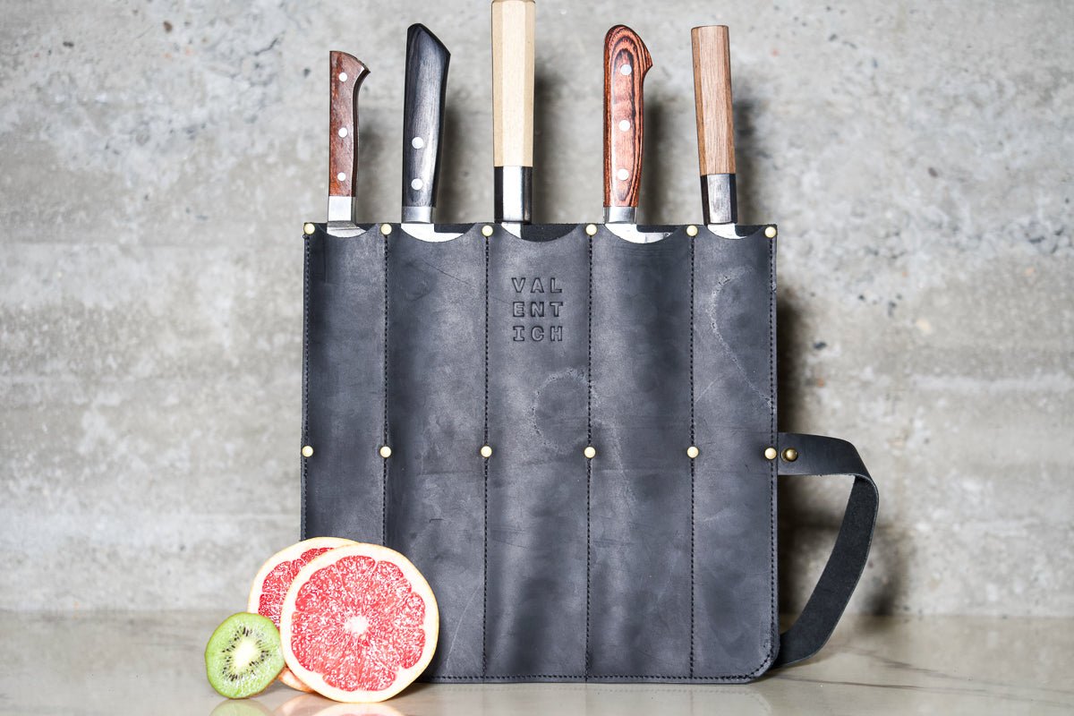 FOGO Leather Chef Knife Roll (for 5 knives) –