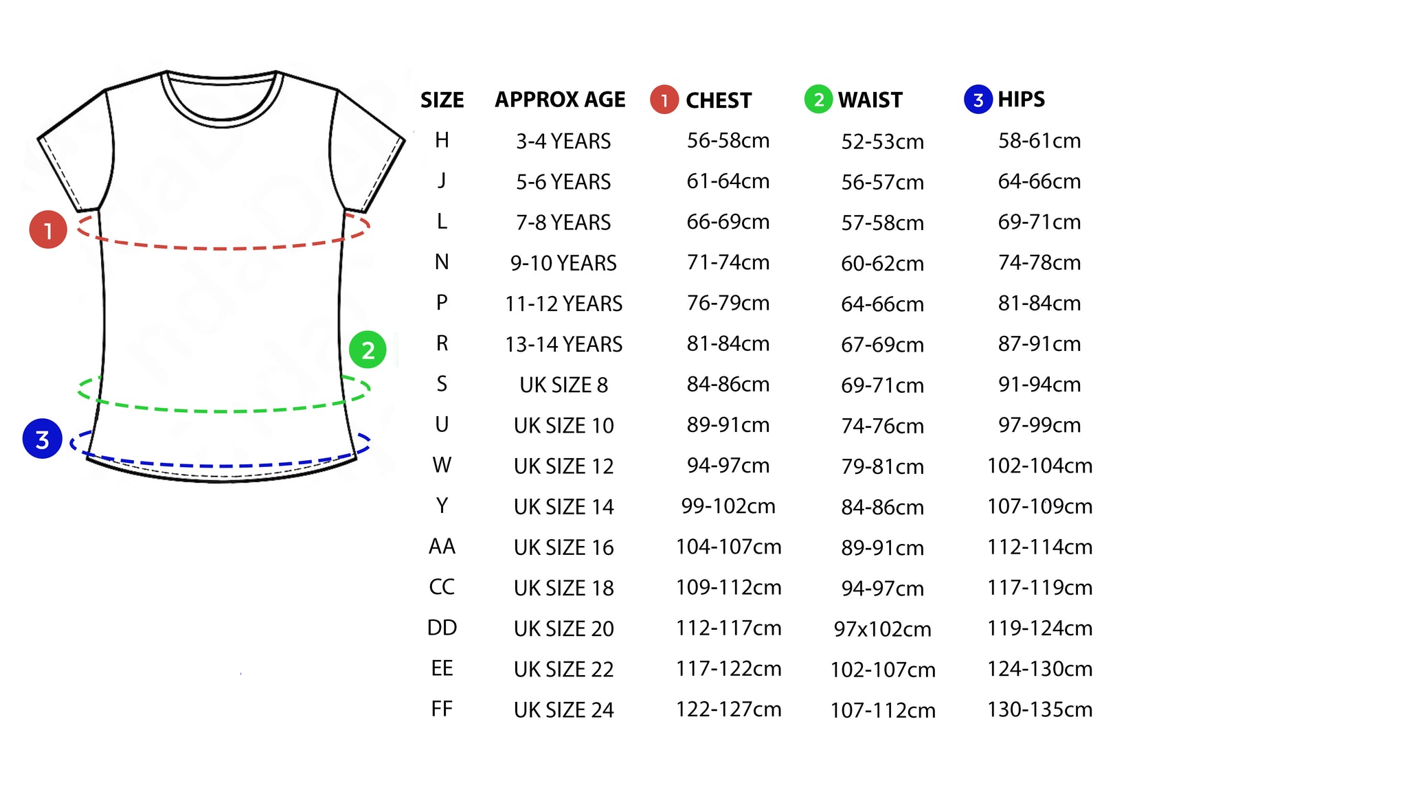 T-Shirt Size Guide