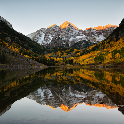 Maroon Lake in Aspen Colorado during Fall