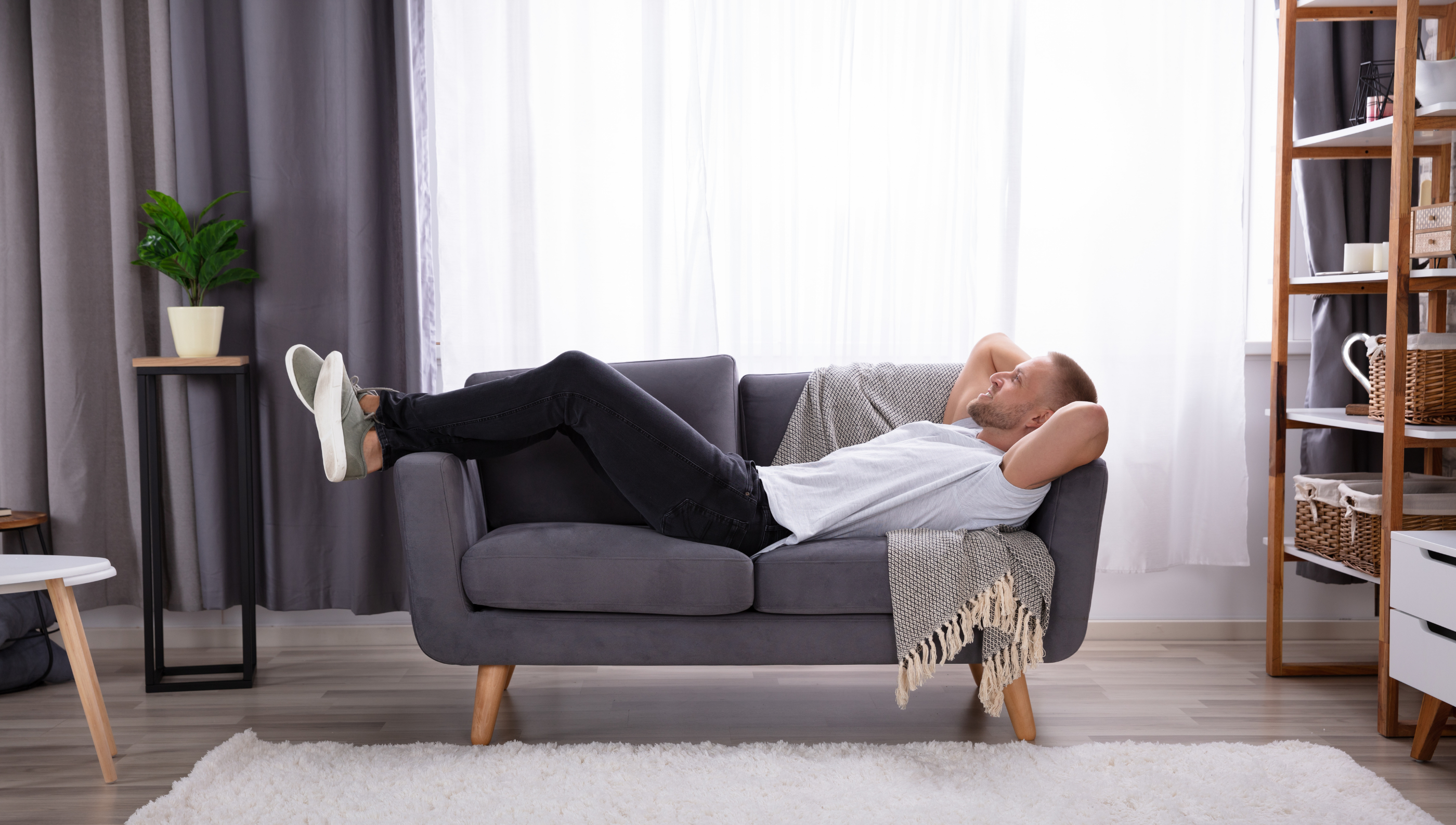 dad relaxing on the couch