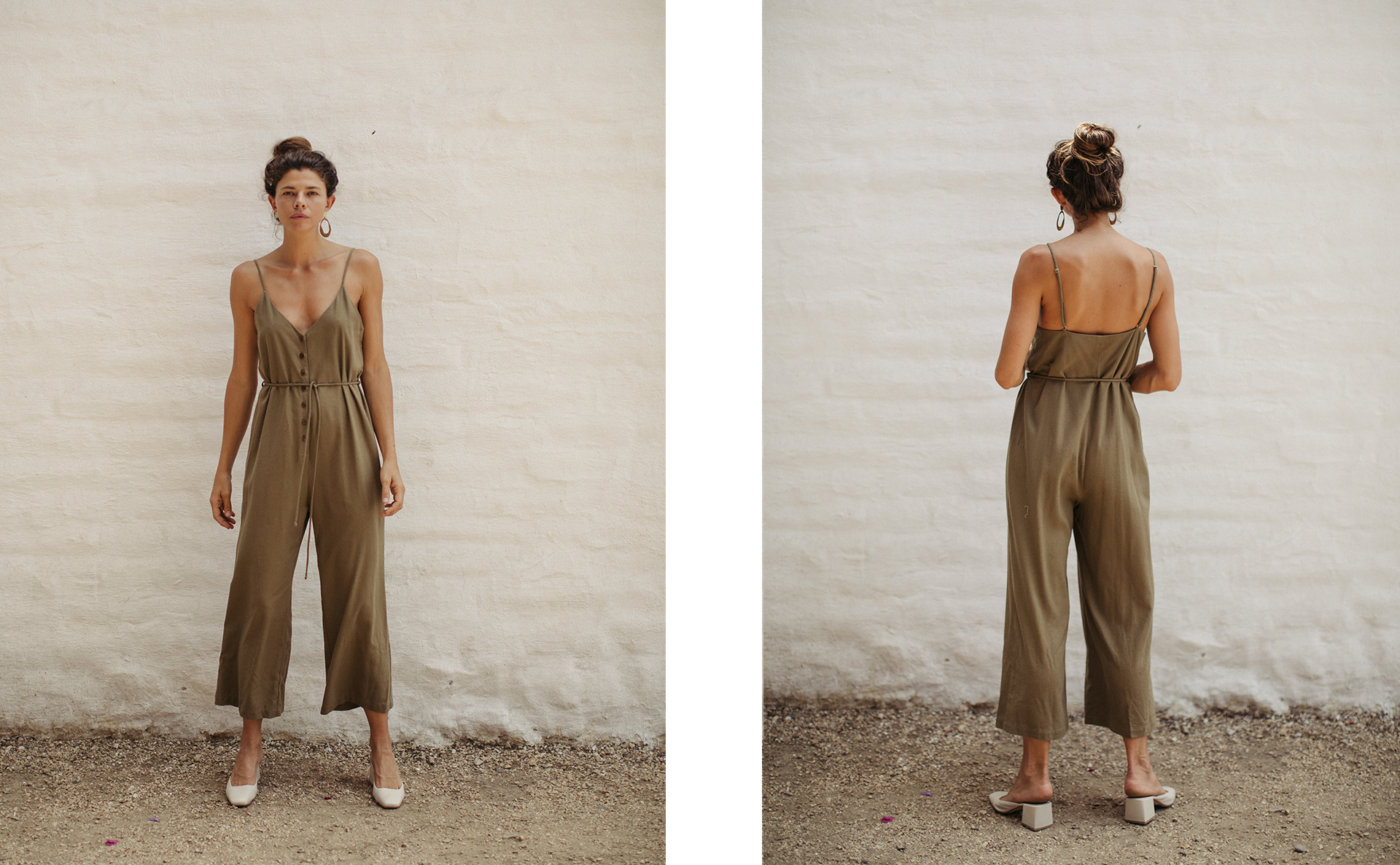 THE CYPRESS PLAYSUIT, Classic Silk Noil, Olive