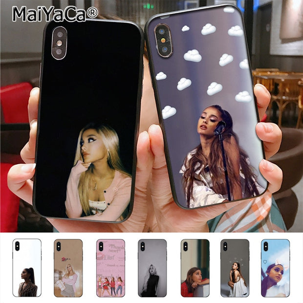 Maiyaca Ariana Grande Adorable Colored Drawing Phone Case For Iphone X Xs Xr Xs Max 8plus 7 6splus 5s Se 5c 7plus Case