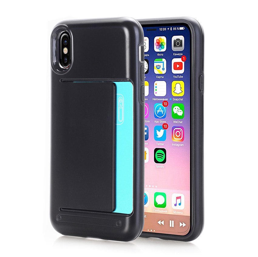 For Iphone10 Iphone X Iphonex Back Cover Wallet Phone Bag Card Slots C Nox Cases