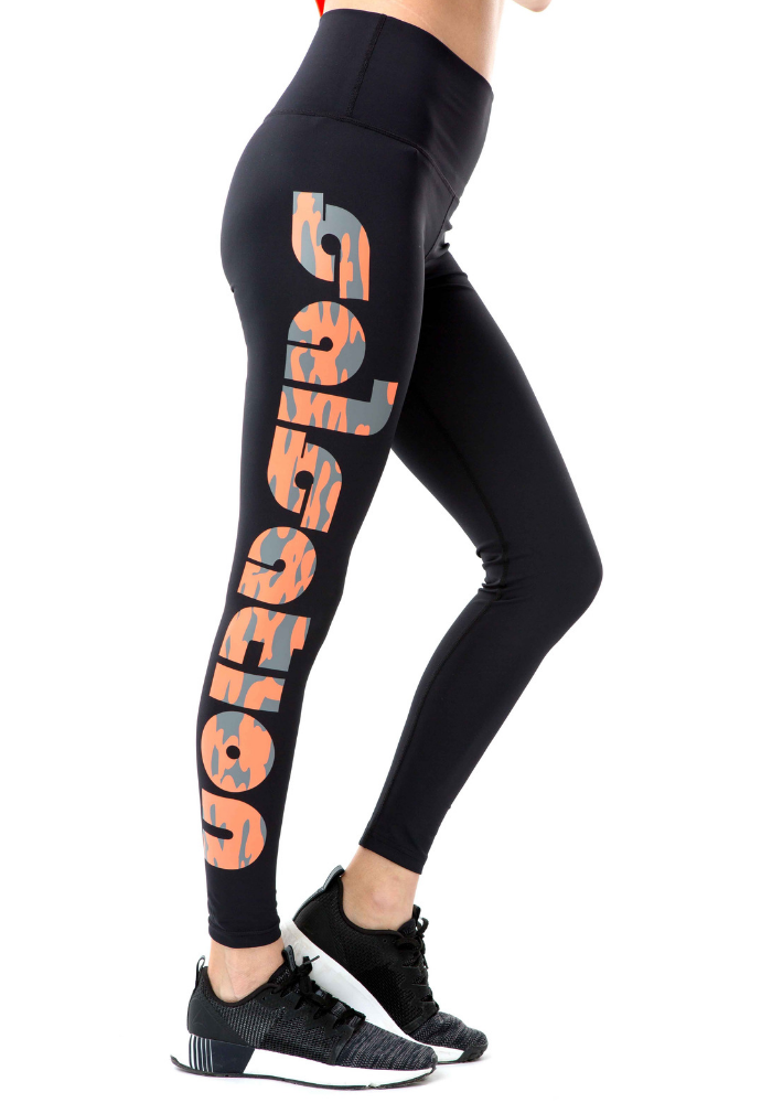 Orange Logo Leggings – Salsation Wear