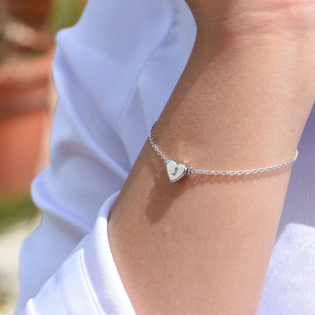 14K Gold Diamond Accented Heart Shaped Tennis Bracelet