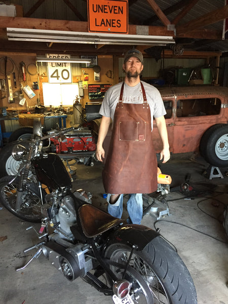 Happy Customer Custom Leather Shop Apron