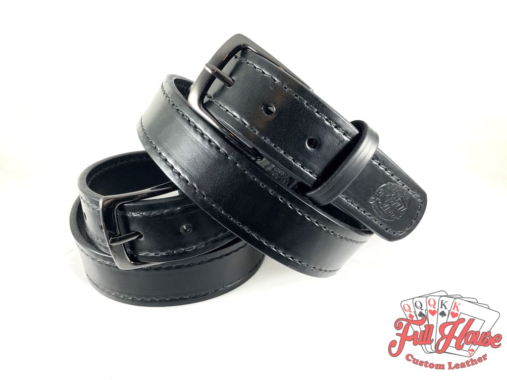 Black English Bridle - Mens Full Grain Leather Belt – Full House Custom Leather