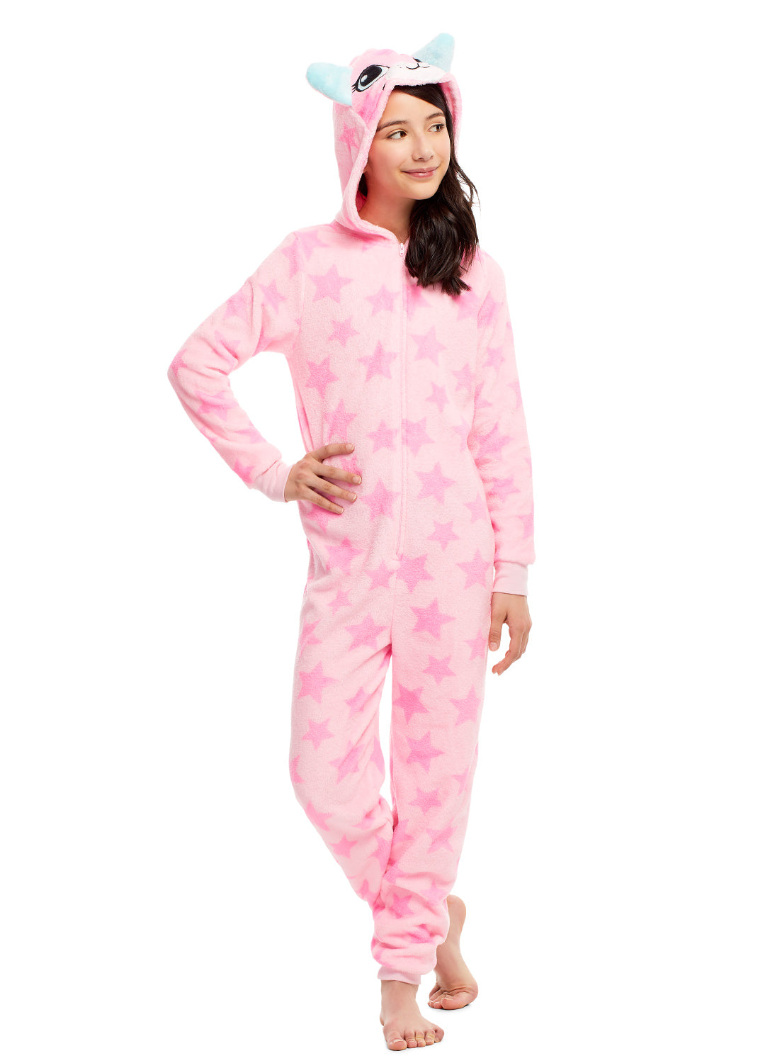 Girls Pajamas | Plush Zippered Cat Kids Onesie Blanket Sleeper ...