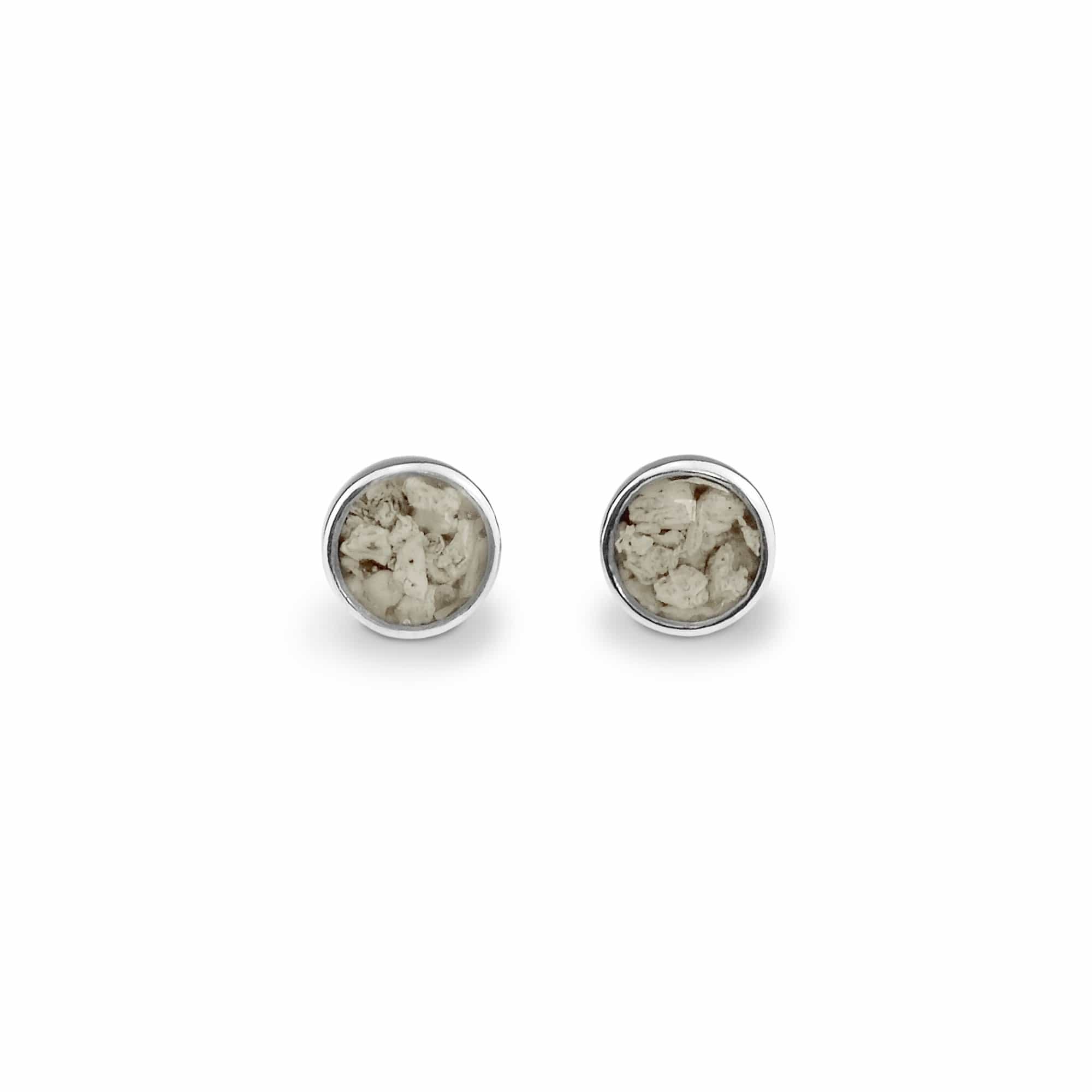 Ladies Classic Round Memorial Ashes Earrings