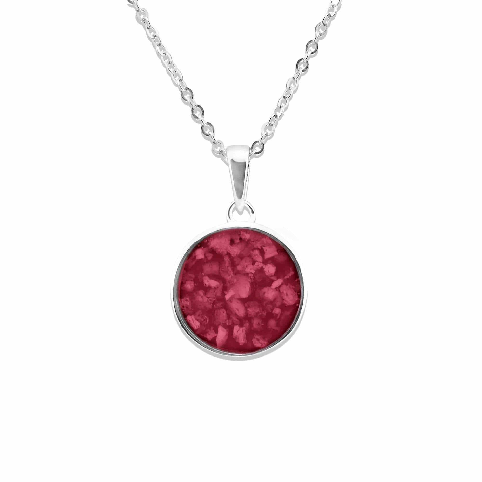 Ladies Classic Round Memorial Ashes Pendant