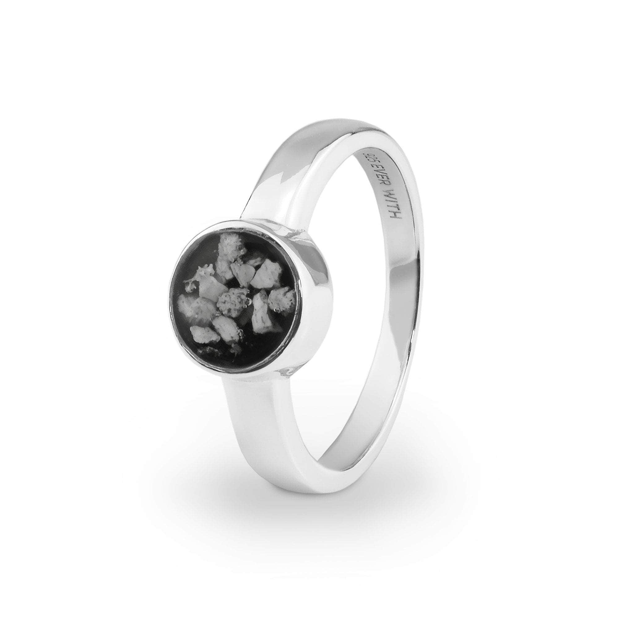 Ladies Classic Round Memorial Ashes Ring