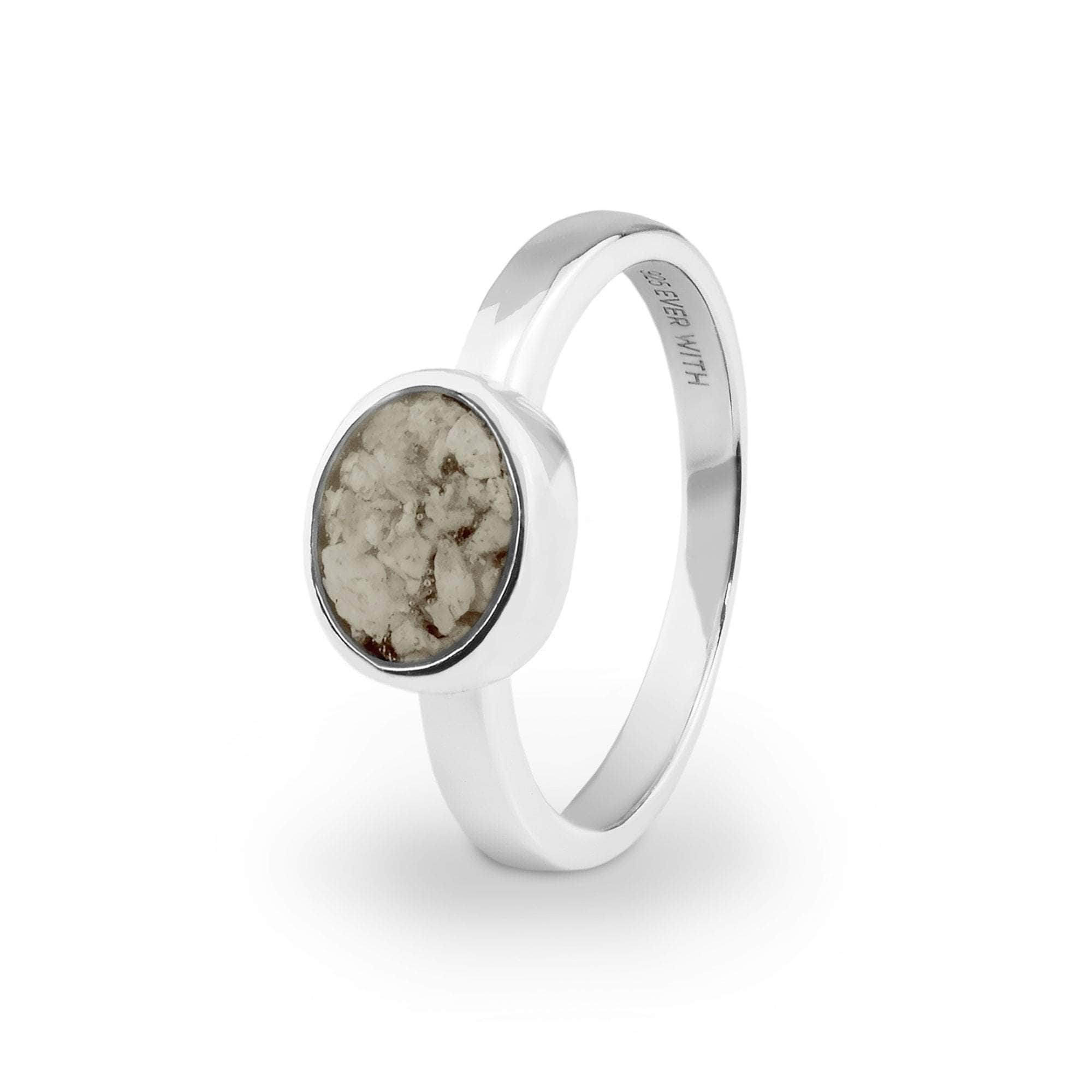 Ladies Oval Memorial Ashes Ring