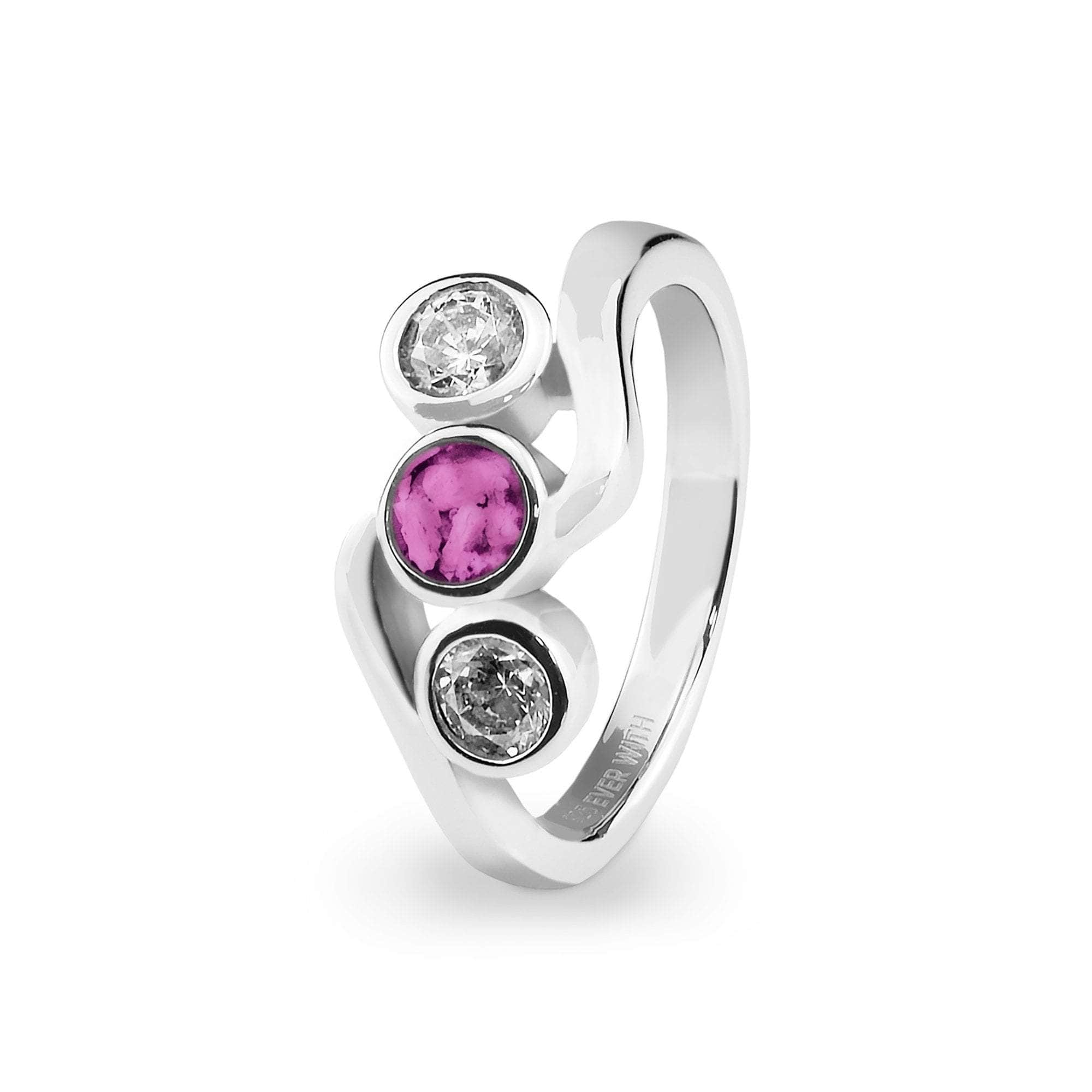Ladies Three Of Us Memorial Ashes Ring with Fine Crystals