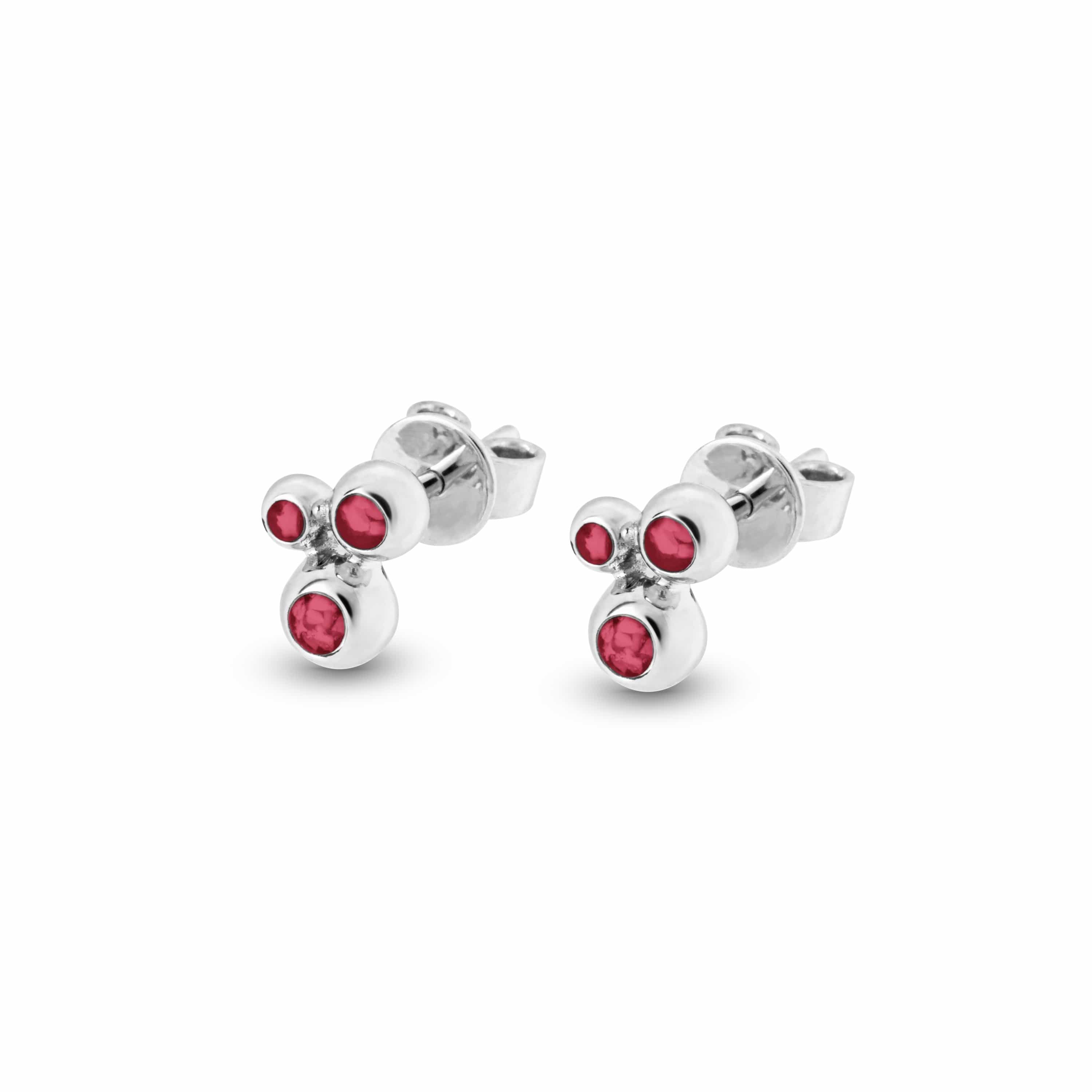 Ladies Rondure Array Triple Memorial Ashes Earrings