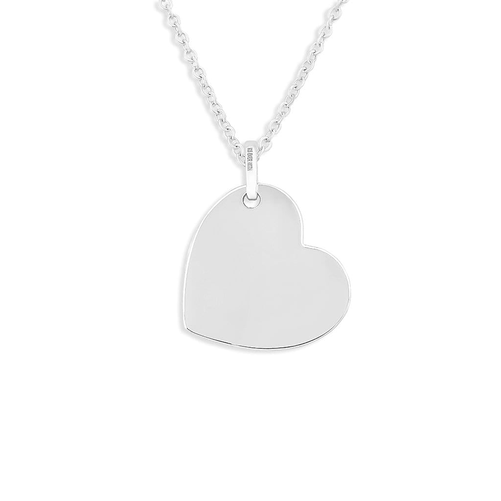 EverWith Engraved Heart Handwriting Memorial Pendant with Fine Crystal