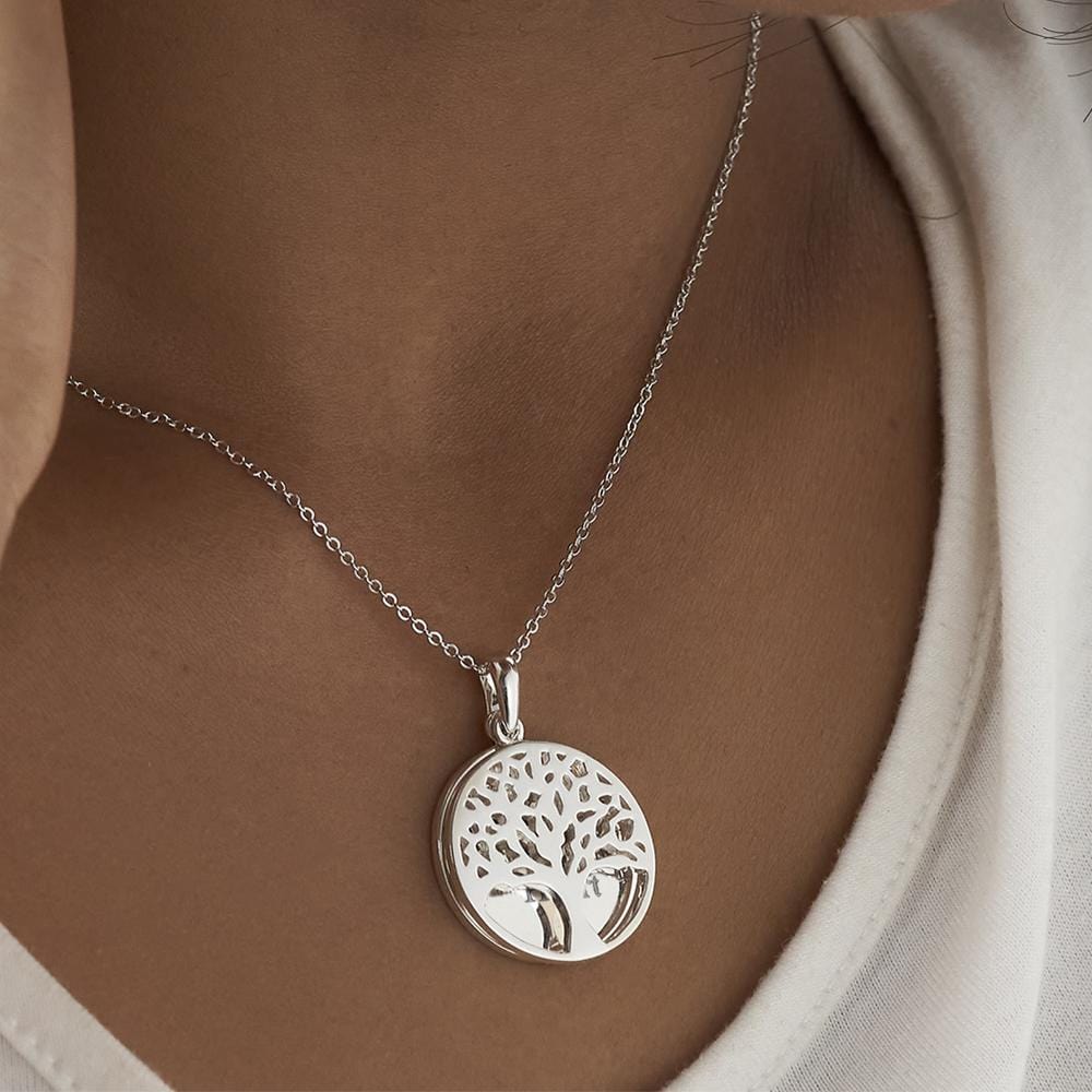 Engraved Tree of Life Discreet Messaging Memorial Standard Engraving Pendant