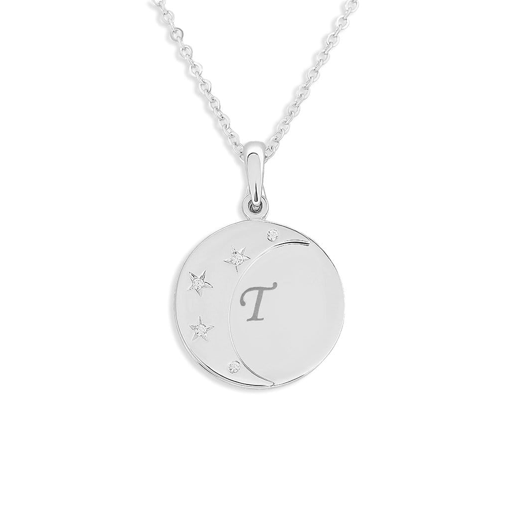 EverWith Engraved Moons Standard Engraving Memorial Pendants with Fine Crystal