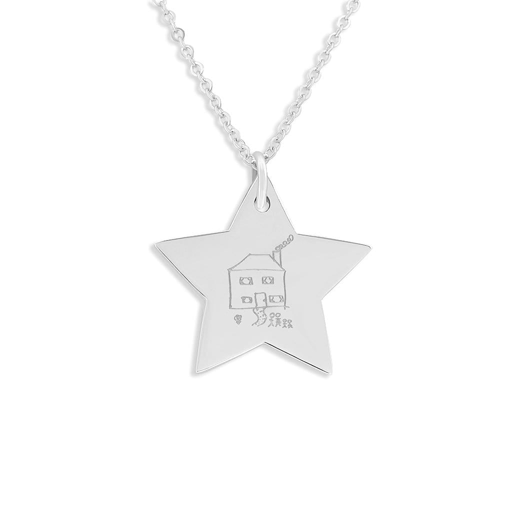 EverWith Engraved Star Drawing Memorial Pendant