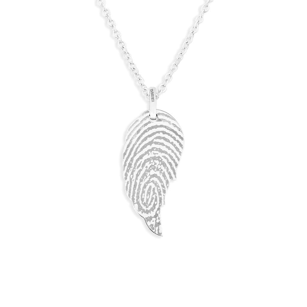 EverWith Engraved Wing Fingerprint Memorial Pendant