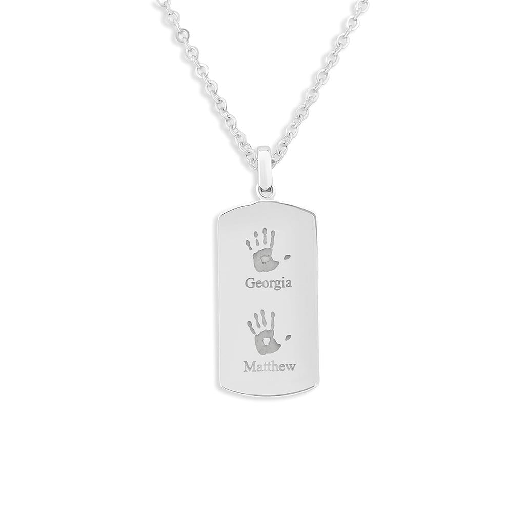 EverWith Engraved Tag Handprint or Footprint Memorial Pendant
