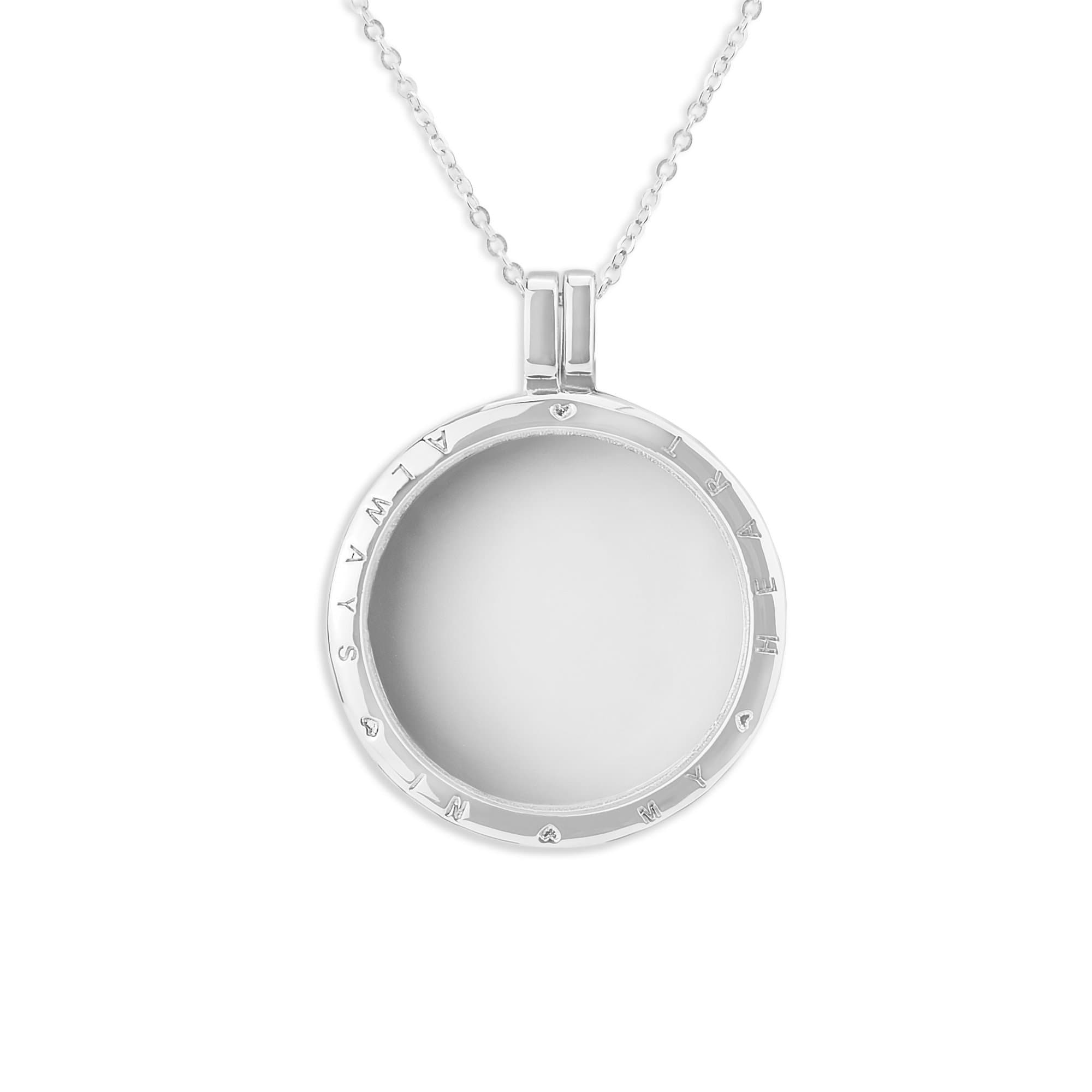 Large Round Glass Locket Sterling Silver Memorial Ashes Locket