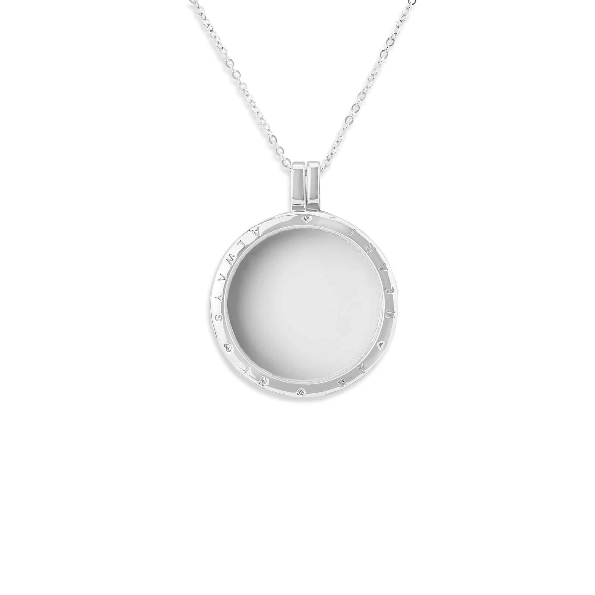 Small Round Glass Locket Sterling Silver Memorial Ashes Locket