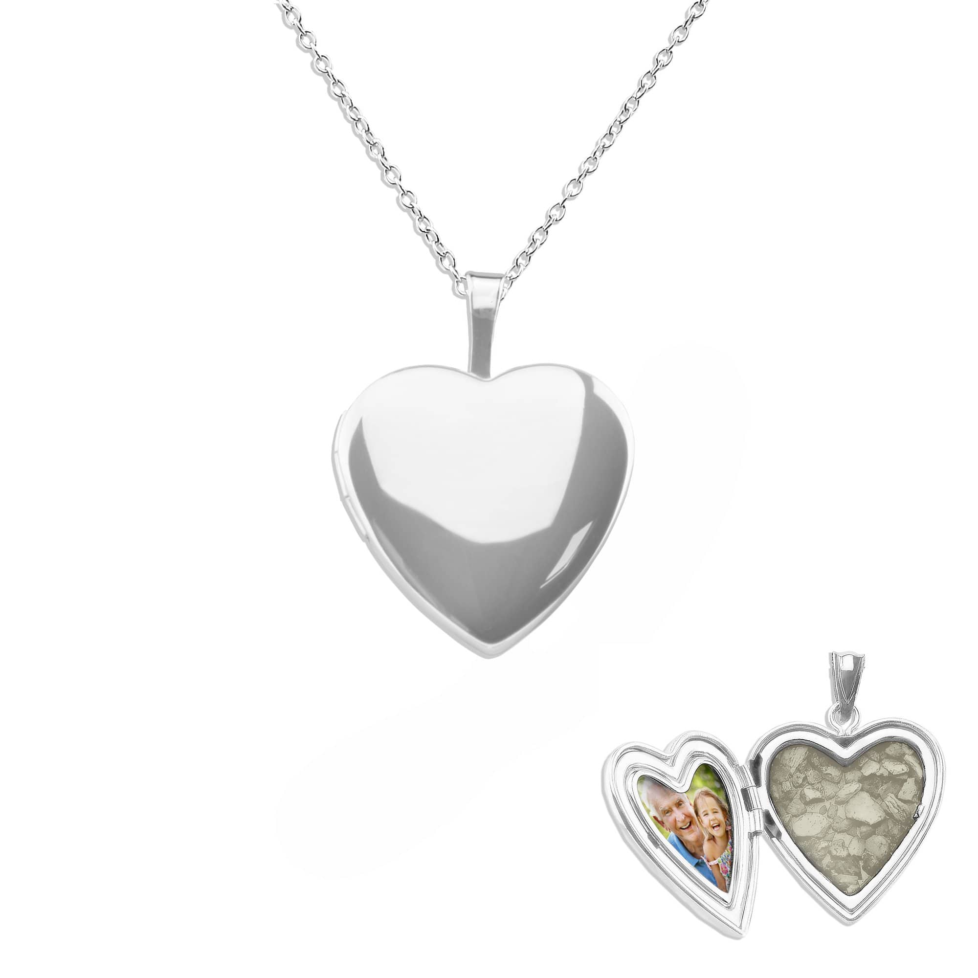 Small Heart Shaped Sterling Silver Memorial Ashes Locket