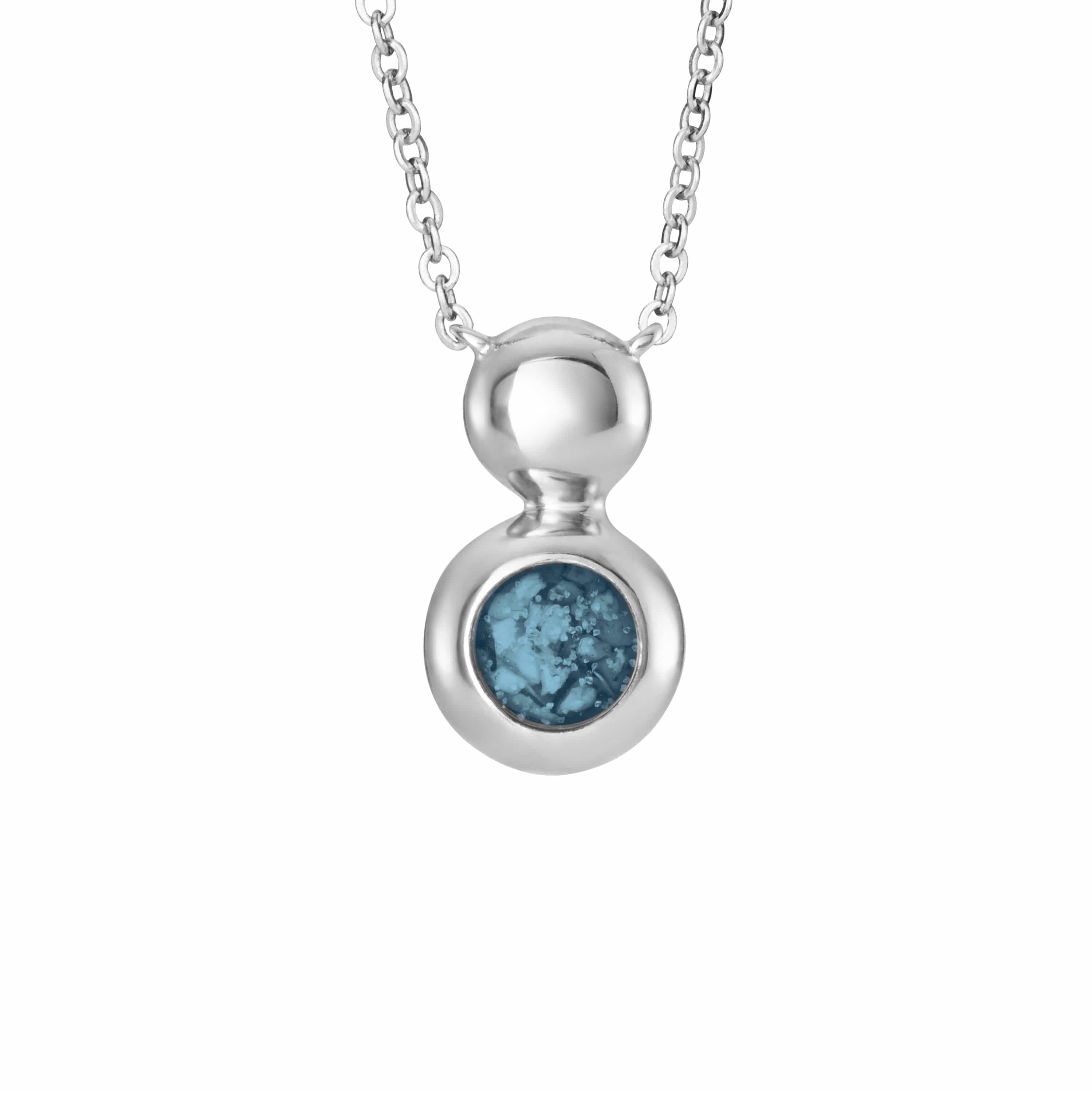 Ladies Rondure Drop Memorial Ashes Necklace