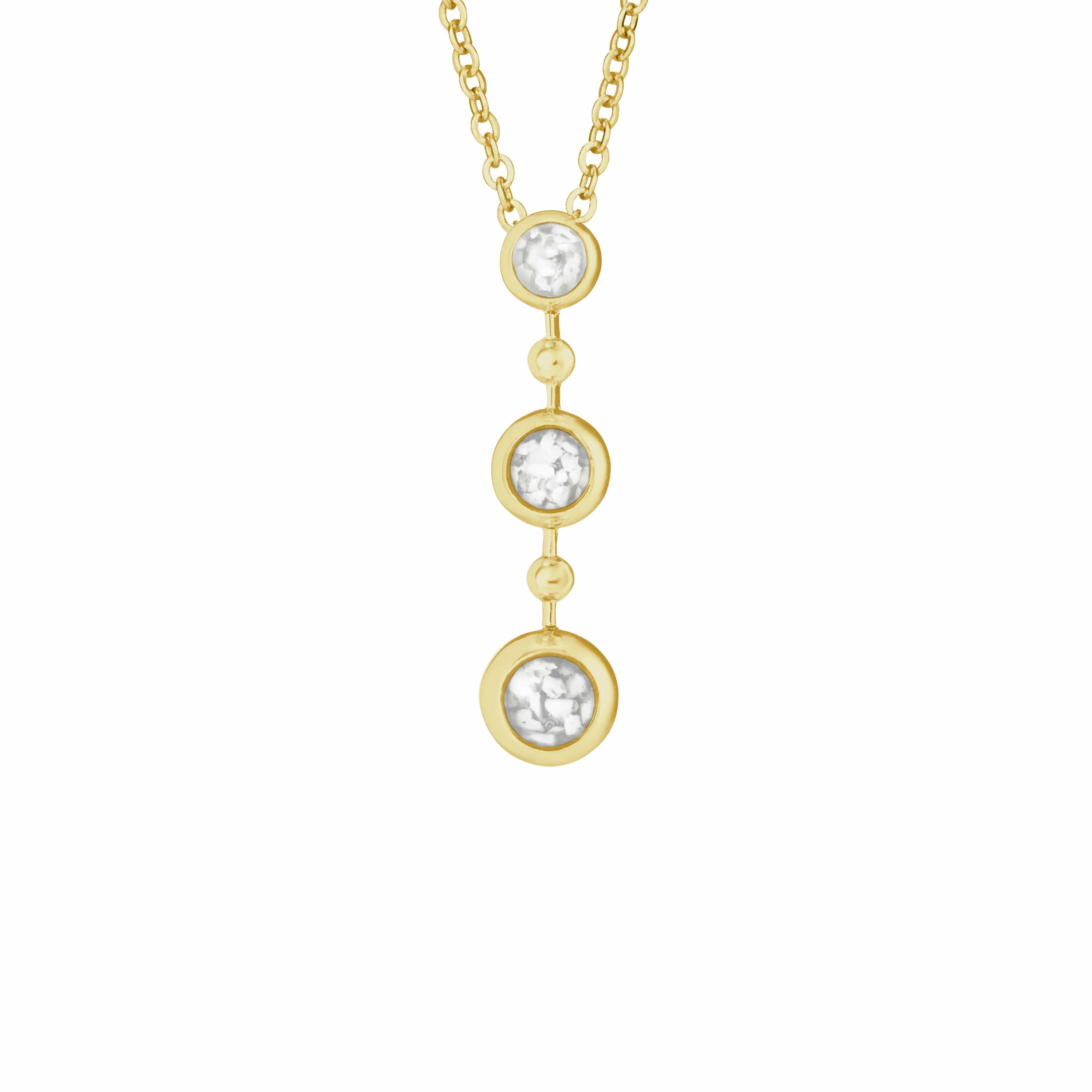 EverWith Ladies Rondure Triple Drop Memorial Ashes Necklace