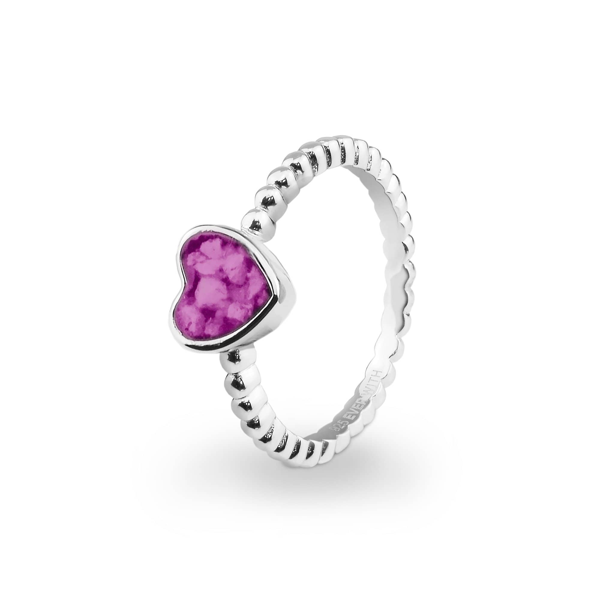 Ladies Heart Bubble Band Memorial Ashes Ring
