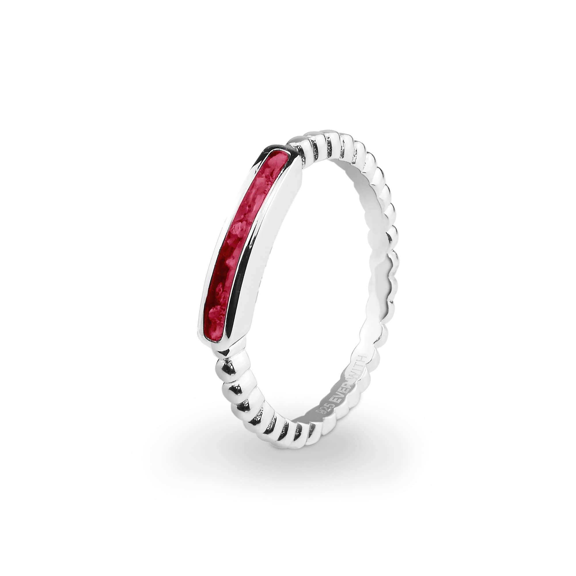 Ladies Channel Bubble Band Memorial Ashes Ring