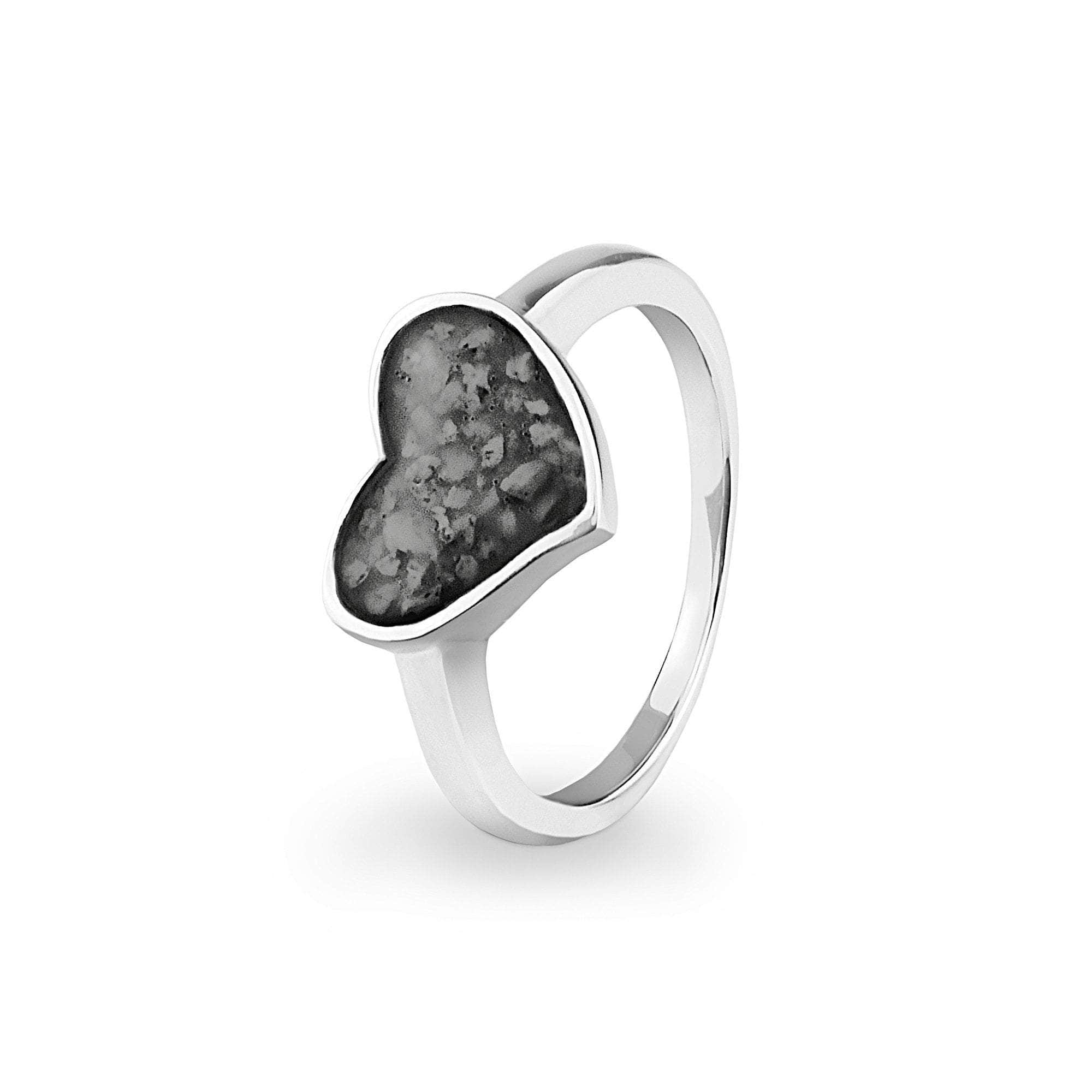 Ladies Oversized Heart Memorial Ashes Ring