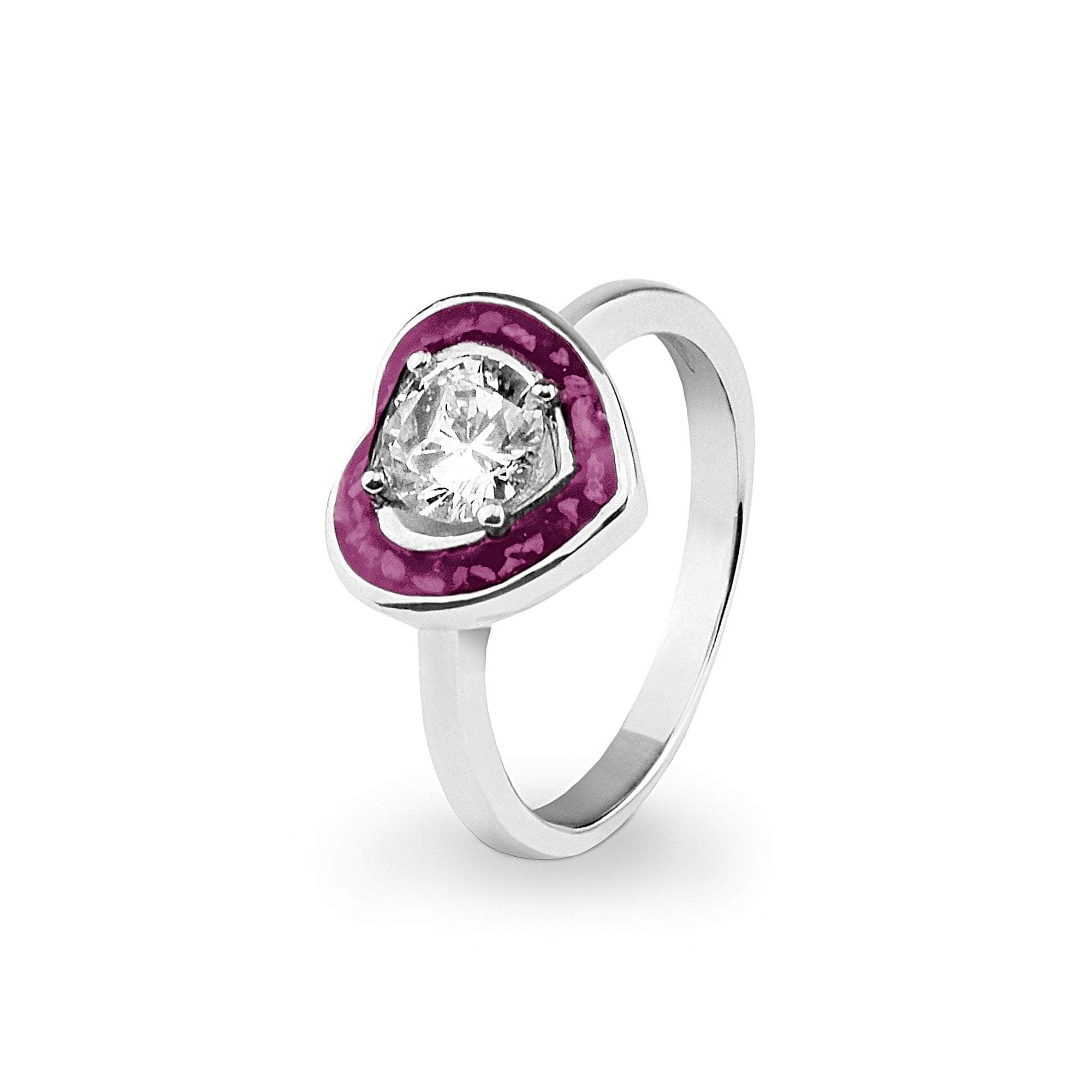 Ladies Beloved Memorial Ashes Ring with Fine Crystal