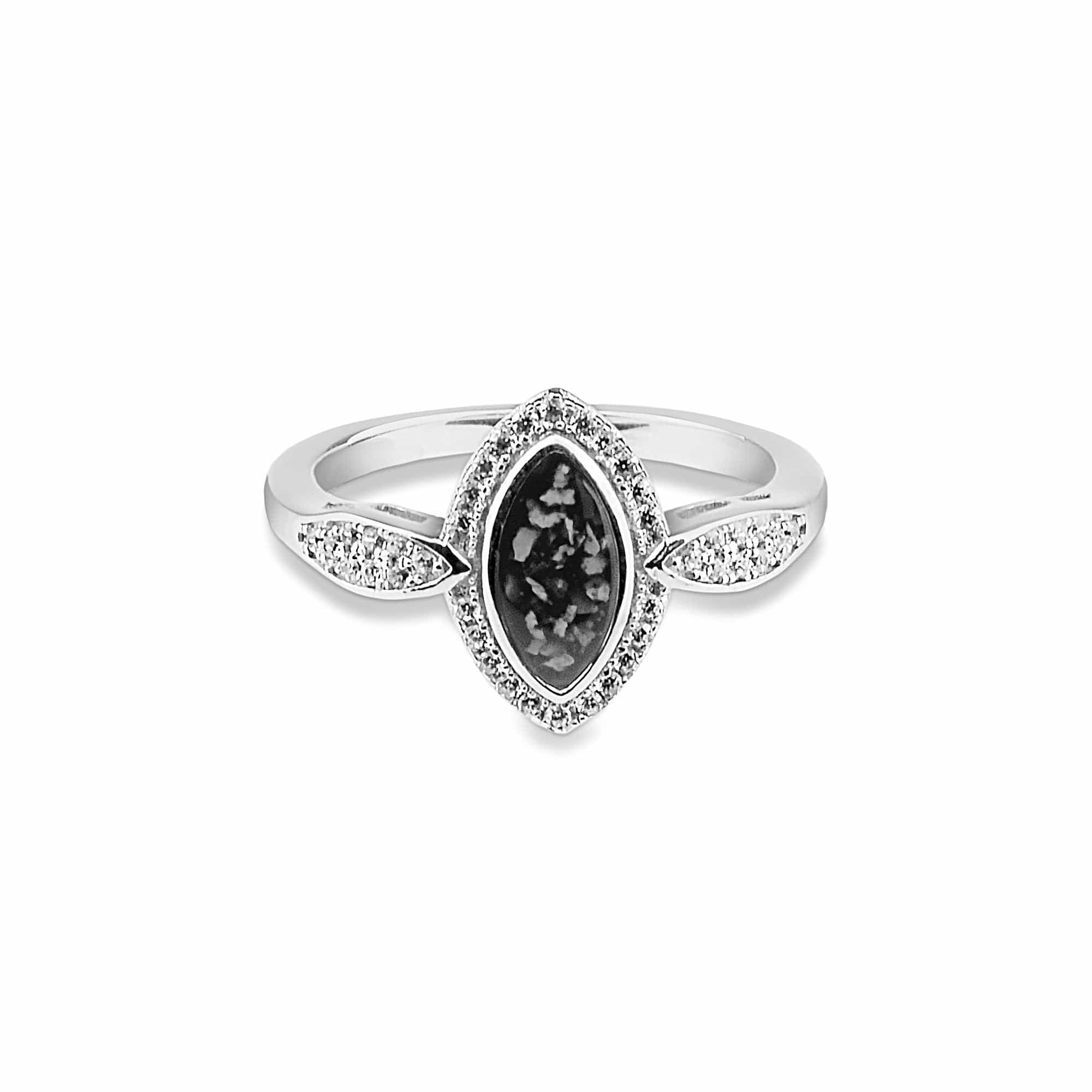 EverWith Ladies Marquise Memorial Ashes Ring with Fine Crystals