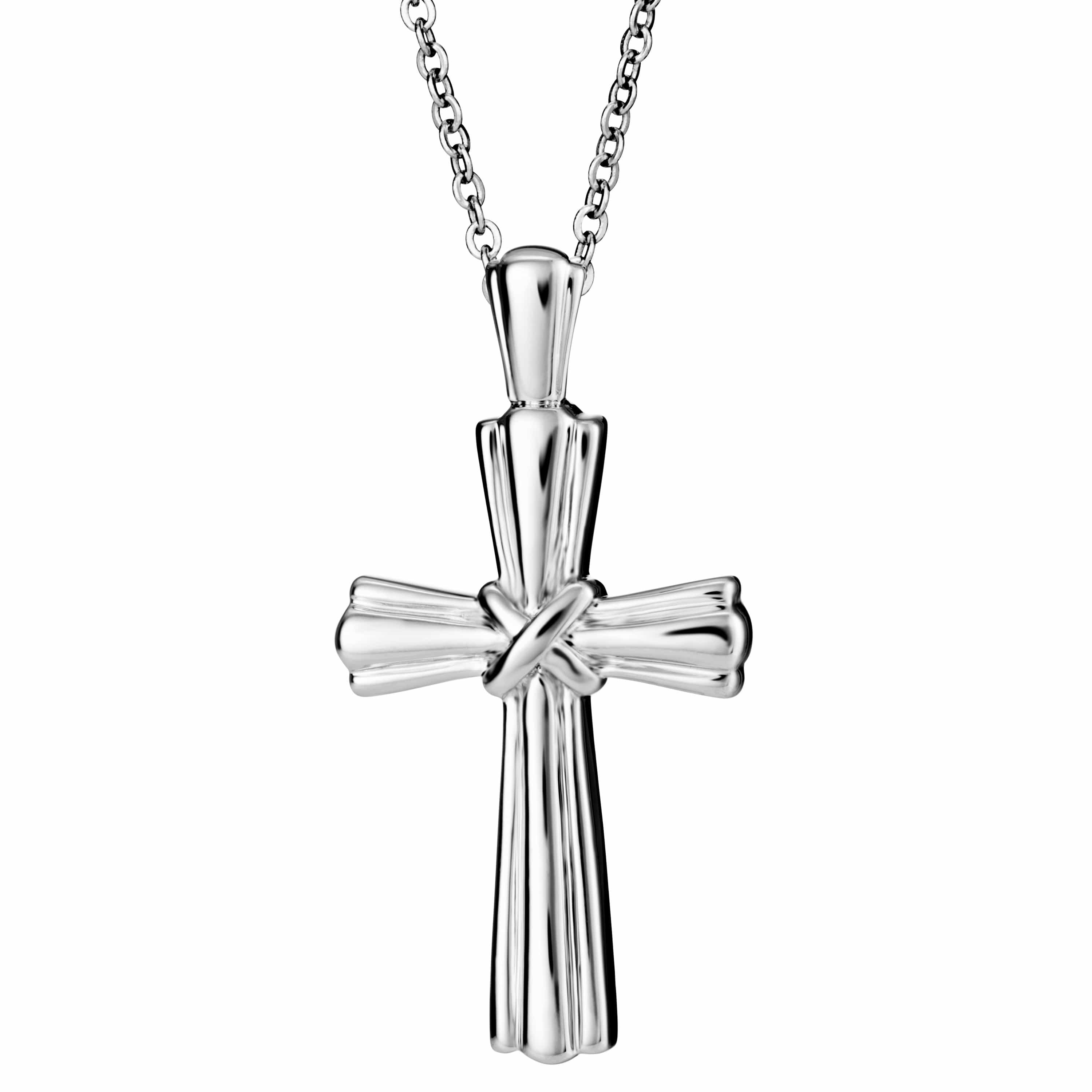 Self-fill Ridged Cross Memorial Ashes Pendant