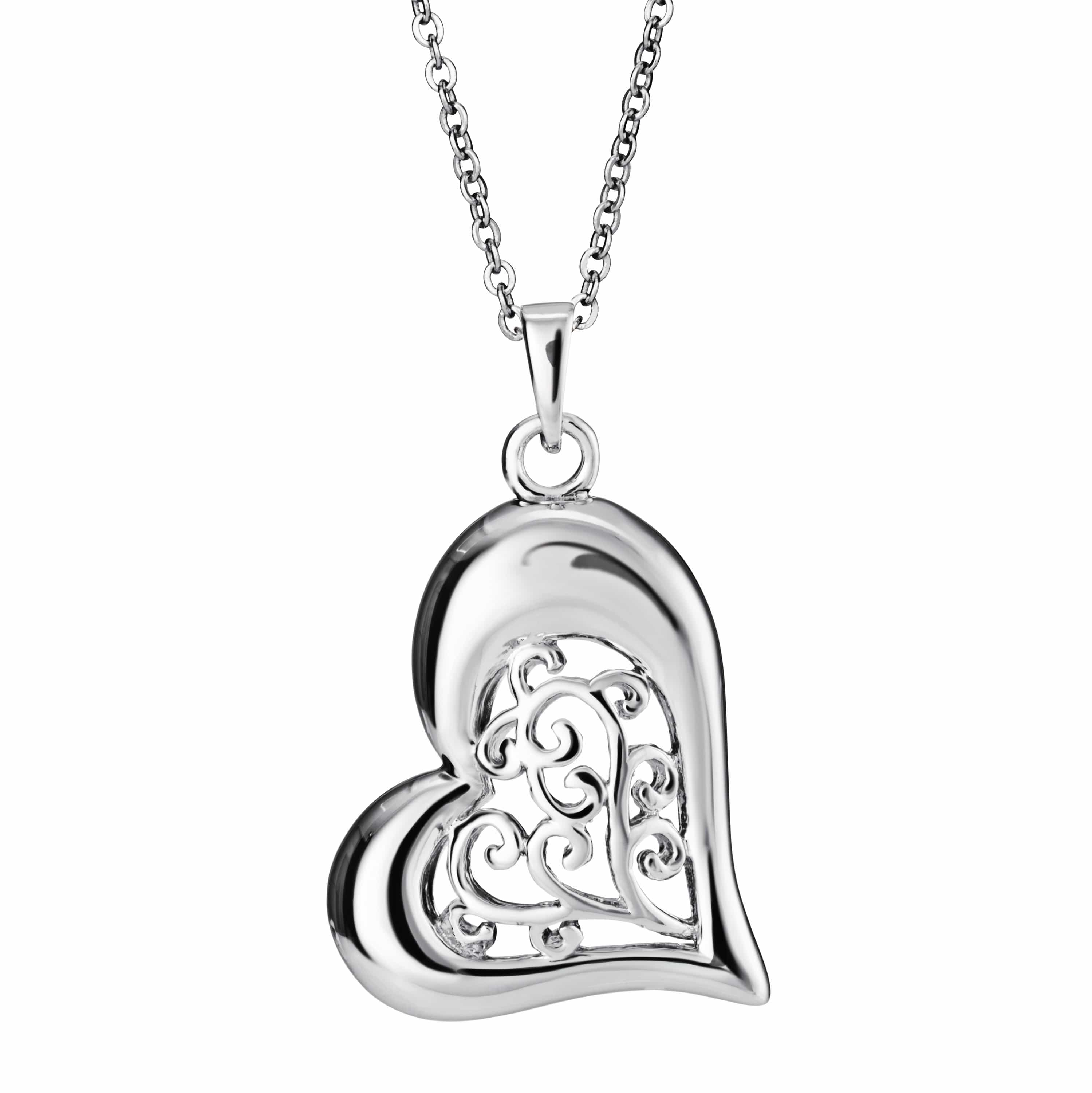 EverWith Self Fill Intricate Heart Memorial Ashes Pendant