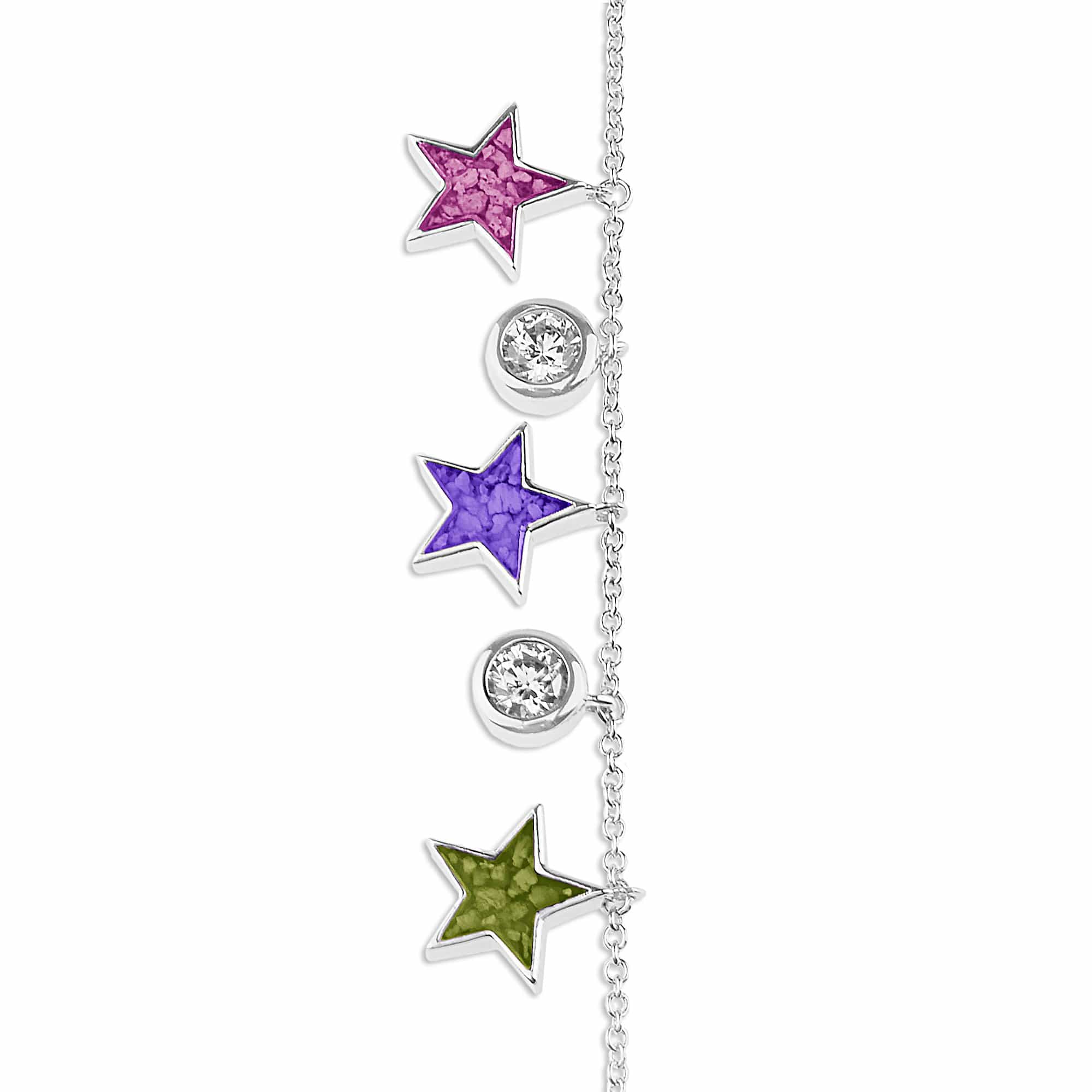 Ladies Galaxy Memorial Ashes Bracelet with Fine Crystals