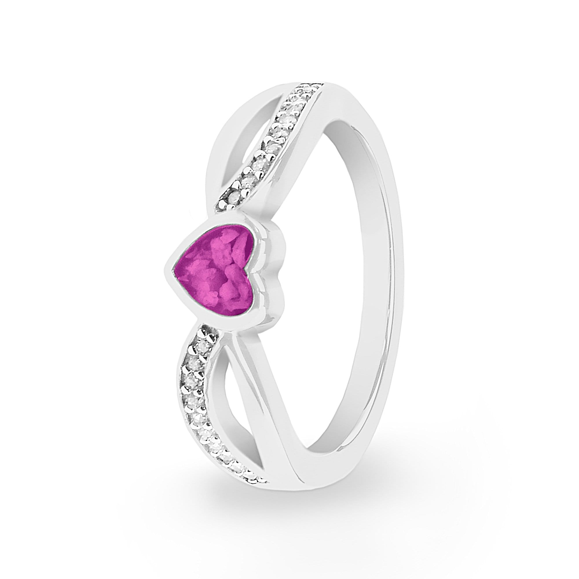 Ladies Truelove Memorial Ashes Ring with Fine Crystals