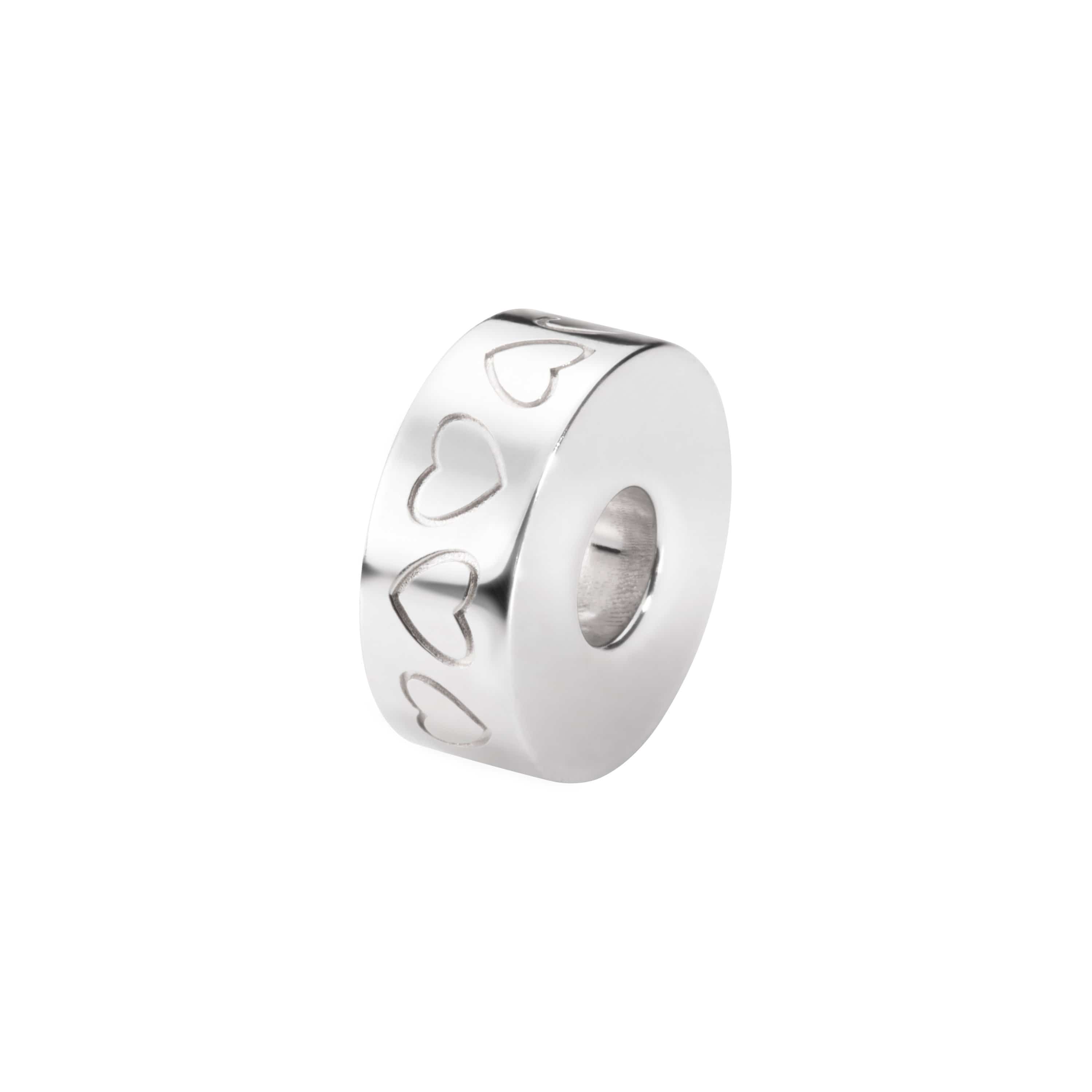 Self-fill Round Heart Engraved Memorial Ashes Charm Bead