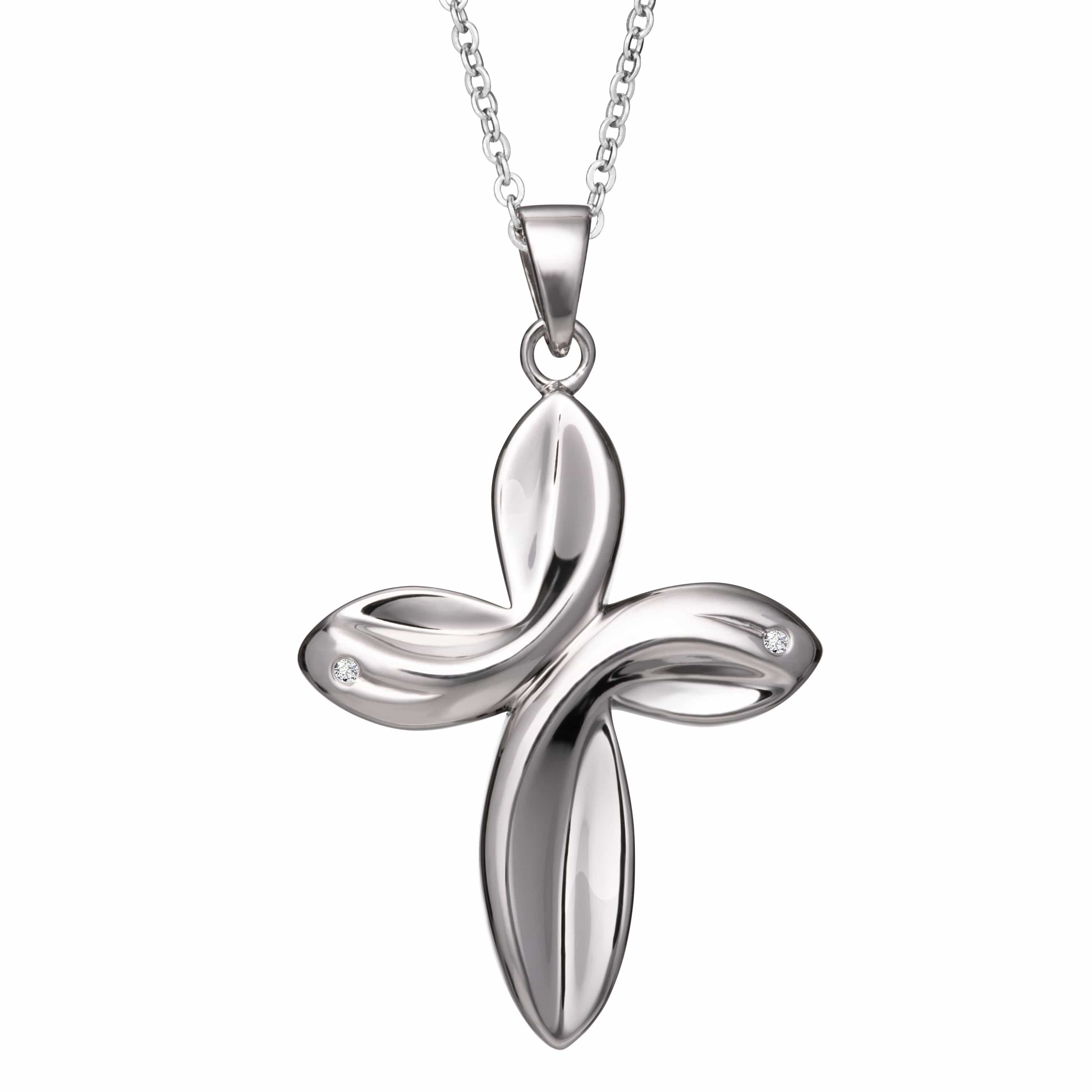 Self-fill Infinity Cross Memorial Ashes Pendant with Crystals