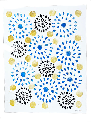Linocut block print design by Rekha K of DivineNYCo