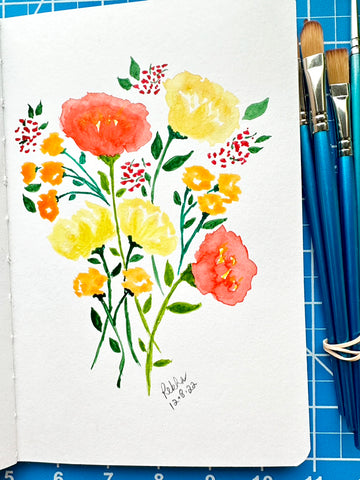 Watercolor painted flowers