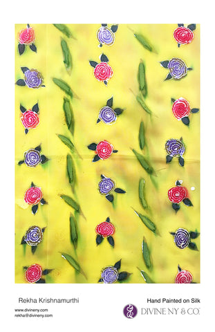 Portfolio - small flowers hand painted on silk