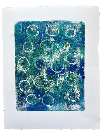 Pulled print on paper, circles by Rekha K of DivineNYCo