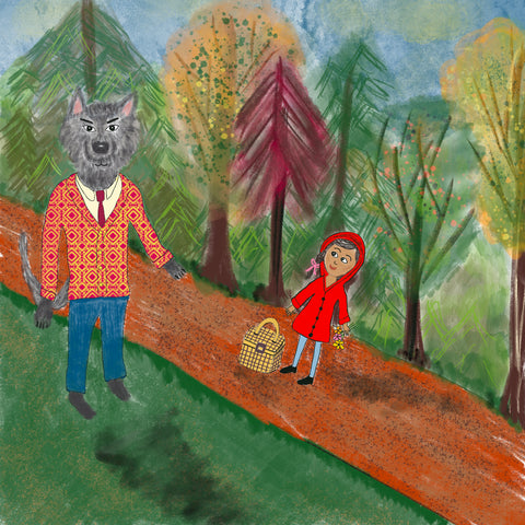 Children's Book Illustration Red Riding Hood