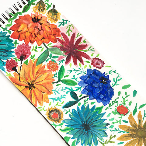 Watercolor flower sketches