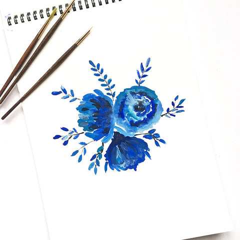 Watercolor Sketches - Indigo Flowers