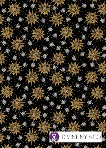 Gold Snowflakes Pattern by Rekha Krishnamurthi of DivineNYCo