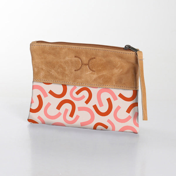 Kid's Pouch Laminated Fabric With Leather